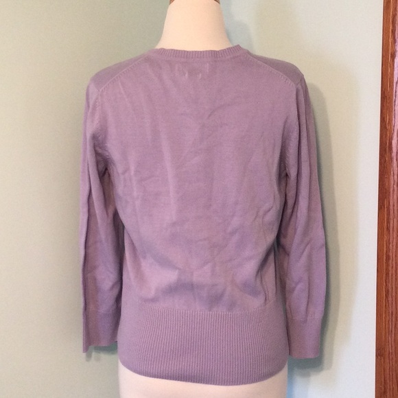 Van Heusen Lilac Button Sweater Cardigan Ruffles - Picture 3 of 6